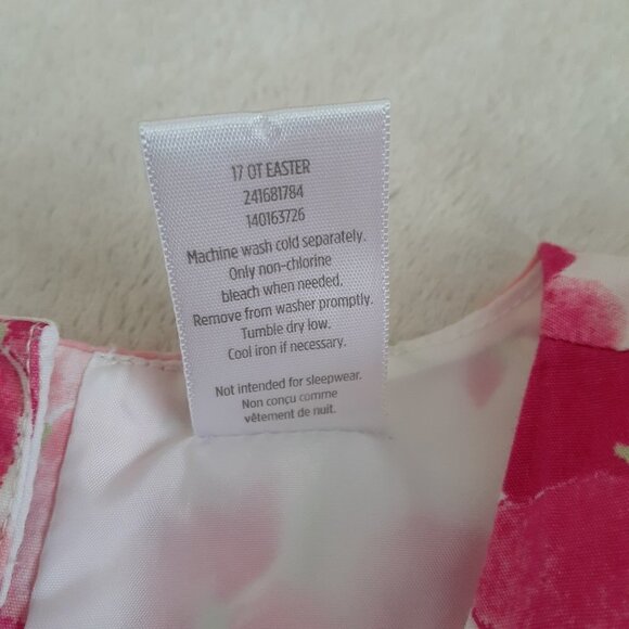 Gymboree Girl's 7 White Pink Floral Back Bow Cotton Easter Spring Dress - Picture 6 of 12